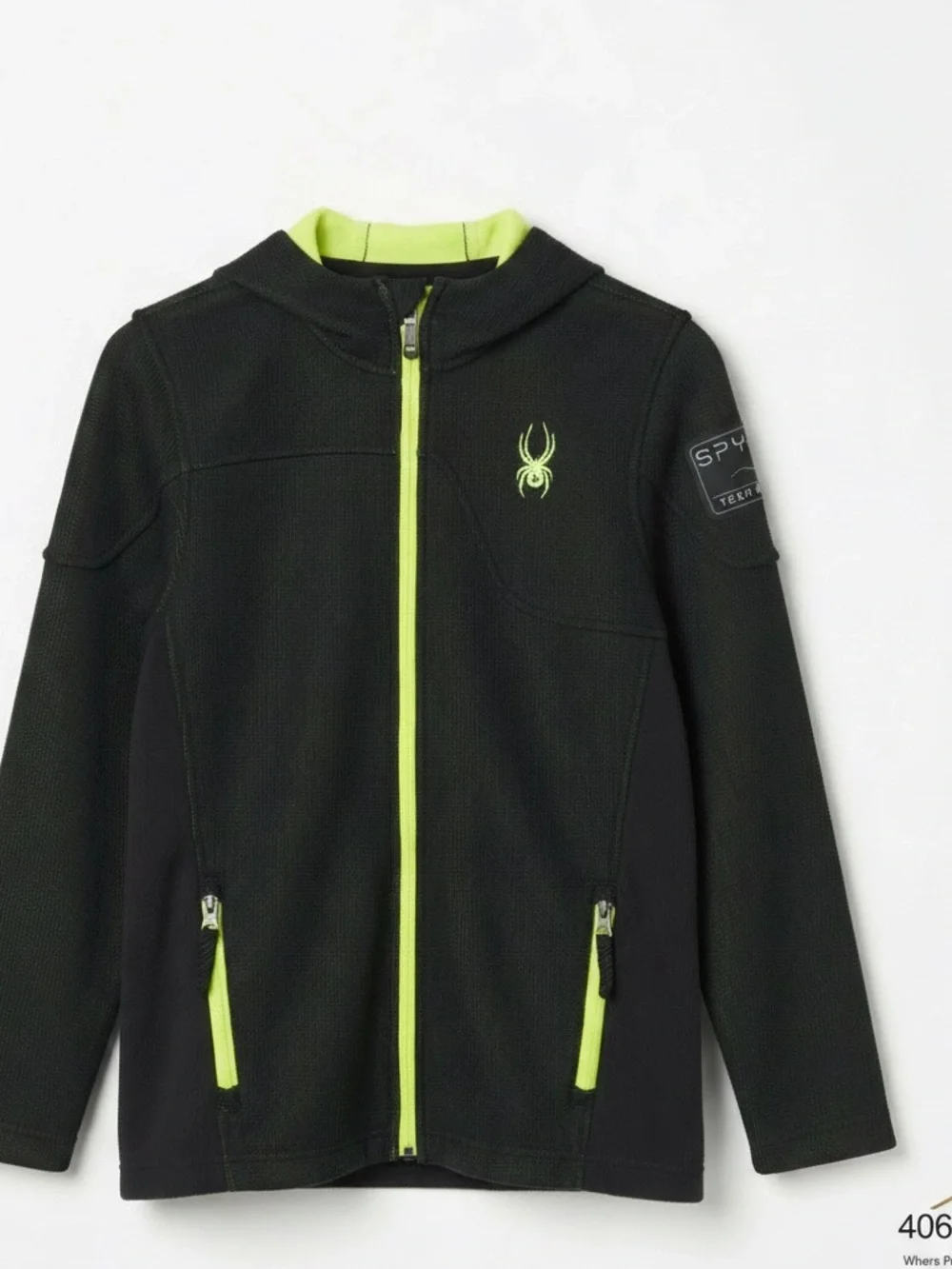 Spyder Black Jacket with Neon Green Accents